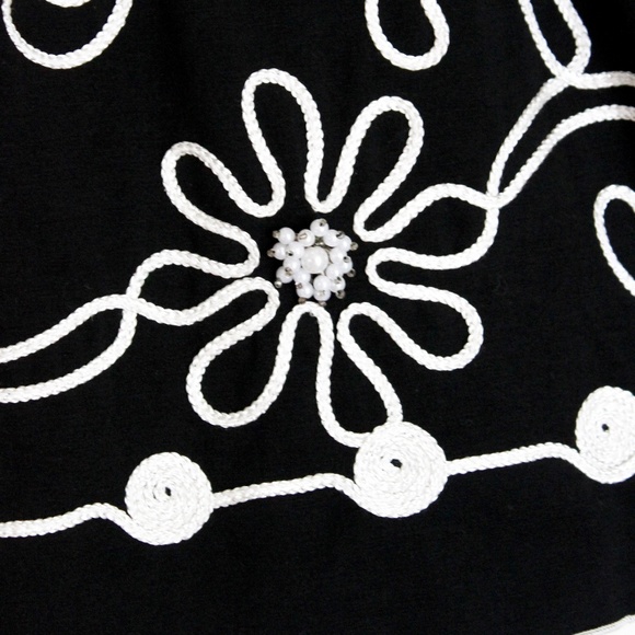 Smock Tunic Lauren Michelle Embroidered Classy B/W - Picture 4 of 8